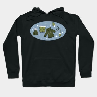 Winter weather snow lover gear cartoon illustration Hoodie